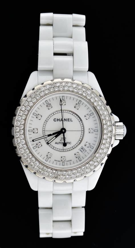 chanel diamond flower watch|chanel j12 diamond bezel.